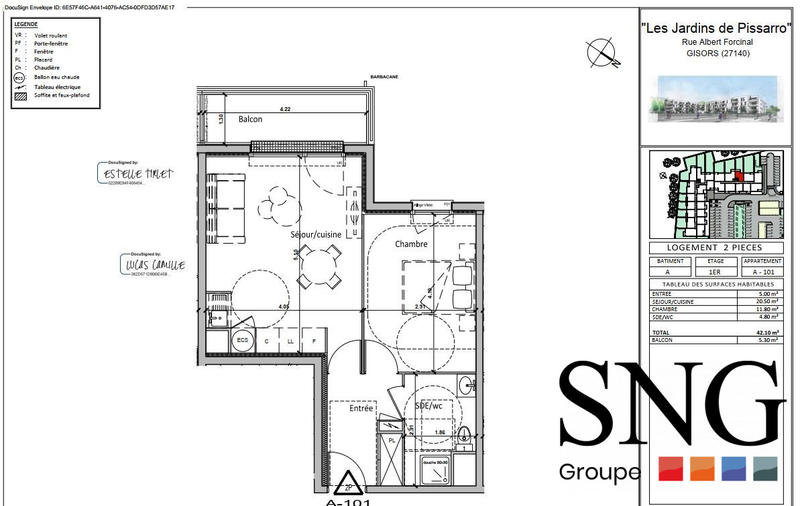Appartement - 42 m² - 2 pièces