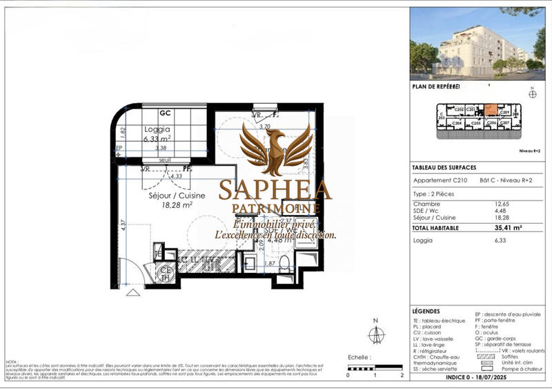 Appartement - 35 m² - 2 pièces