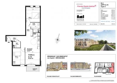 Appartement - 65 m² - 3 pièces