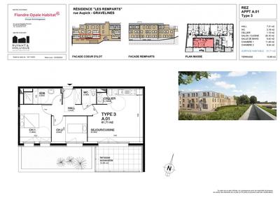Appartement - 61 m² - 3 pièces