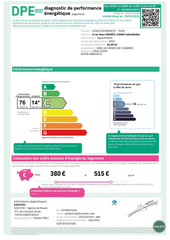 Appartement - 42 m² - 2 pièces