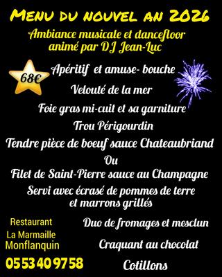 Menu réveillon 2025