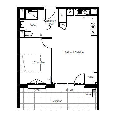 Appartement - 45 m² - 2 pièces