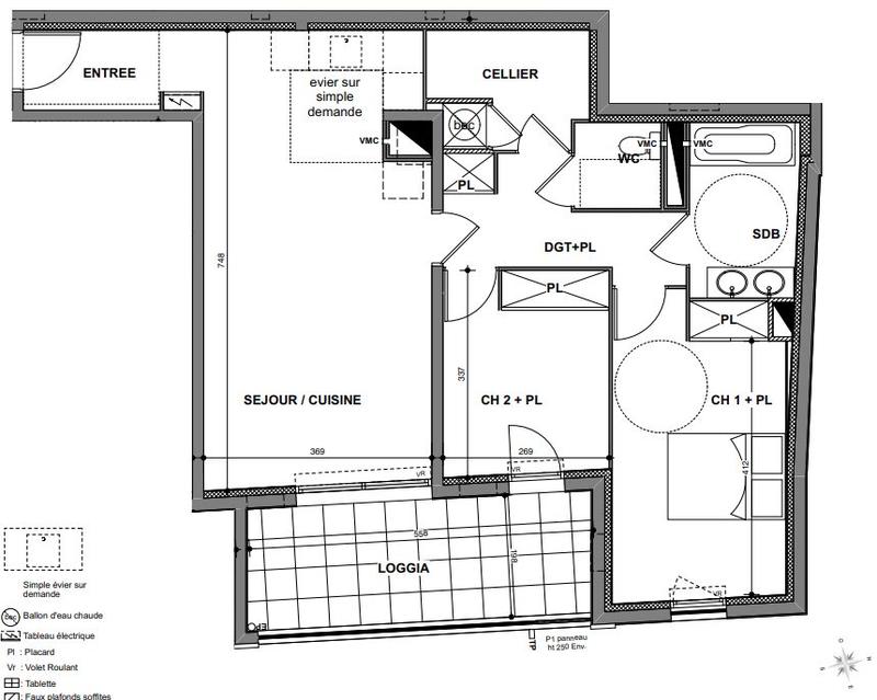 Appartement - 70 m² - 3 pièces