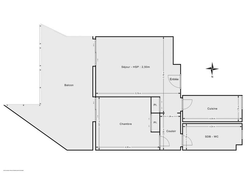Appartement - 54 m² - 2 pièces