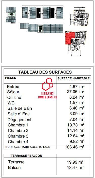 Appartement - 106 m² - 5 pièces
