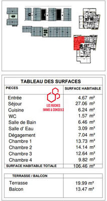 Appartement - 106 m² - 5 pièces