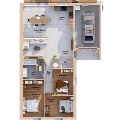 Maison - 91 m² - 5 pièces