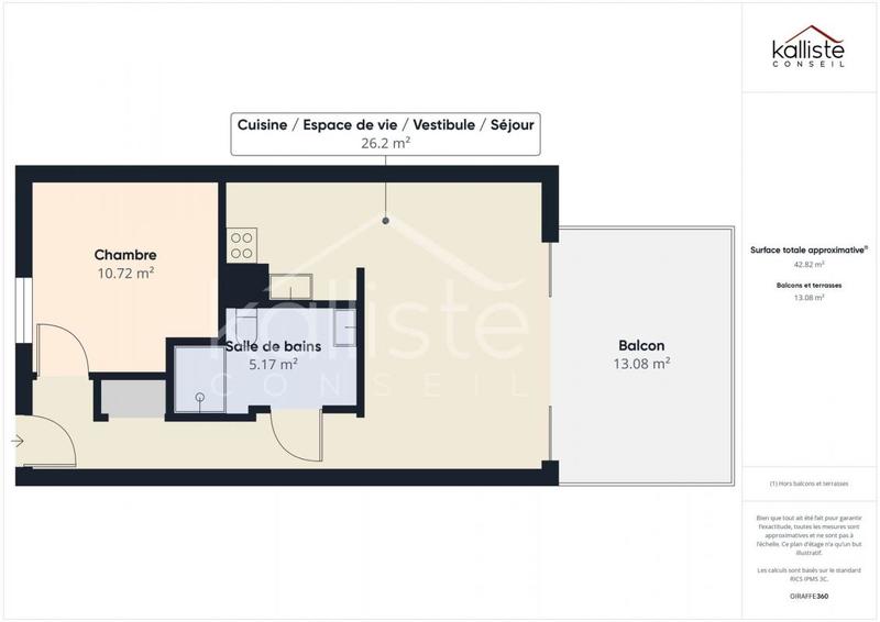 Appartement - 42 m² - 2 pièces