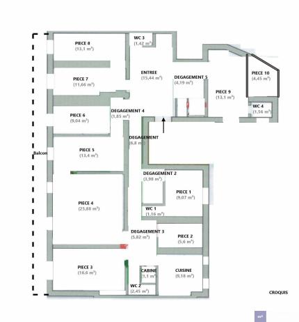 Appartement - 177 m² - 9 pièces