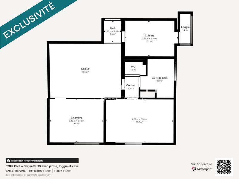 Appartement - 54 m² - 3 pièces