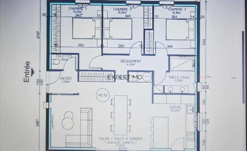 Maison - 90 m² - 4 pièces