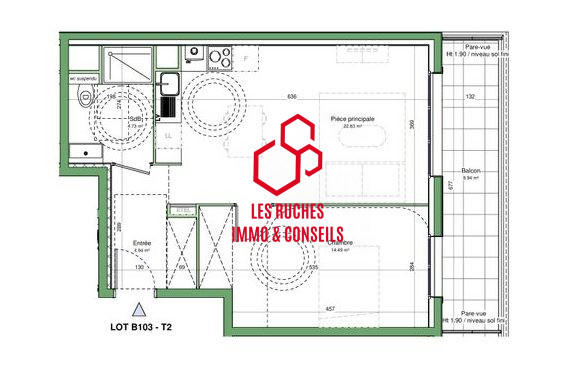 Appartement - 47 m² - 2 pièces