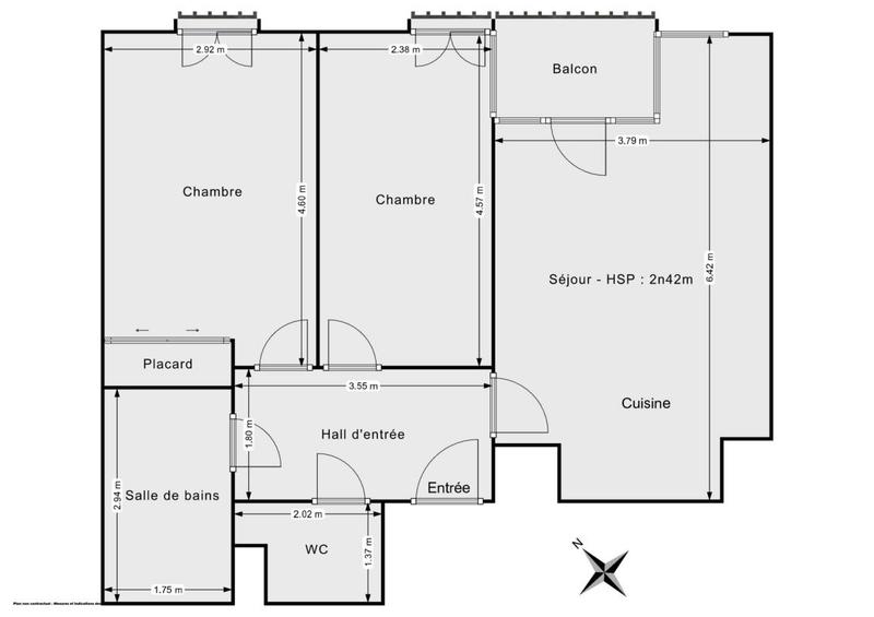 Appartement - 5 m² - 3 pièces