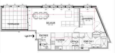 Appartement - 72 m² - 2 pièces