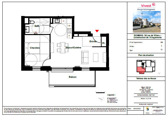 Appartement - 49 m² - 2 pièces
