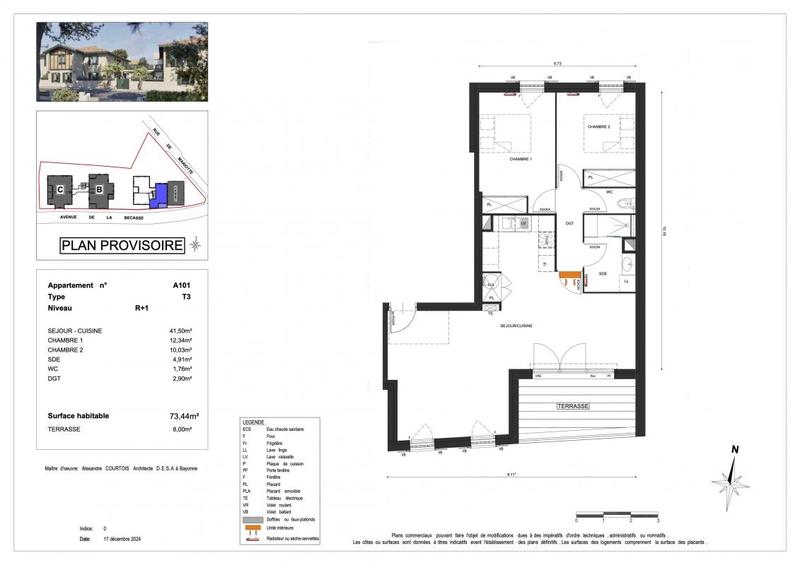 Appartement - 73 m² - 3 pièces