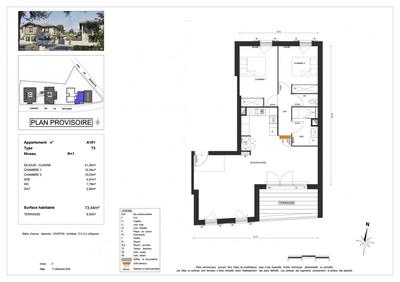 Appartement - 73 m² - 3 pièces