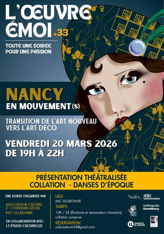 Festival - l'œuvre émoi - Nancy en mouvements - Transition de l'Art Nouveau vers l'Art Déco