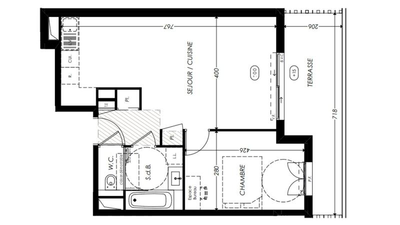 Appartement - 48 m² - 2 pièces