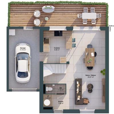 Maison - 83 m² - 5 pièces