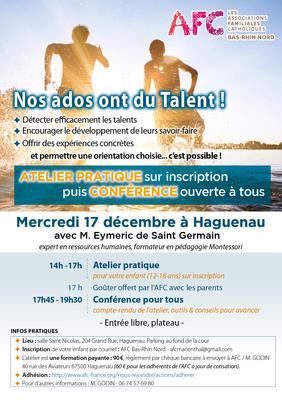 Mon Ado a du Talent - atelier et conférence