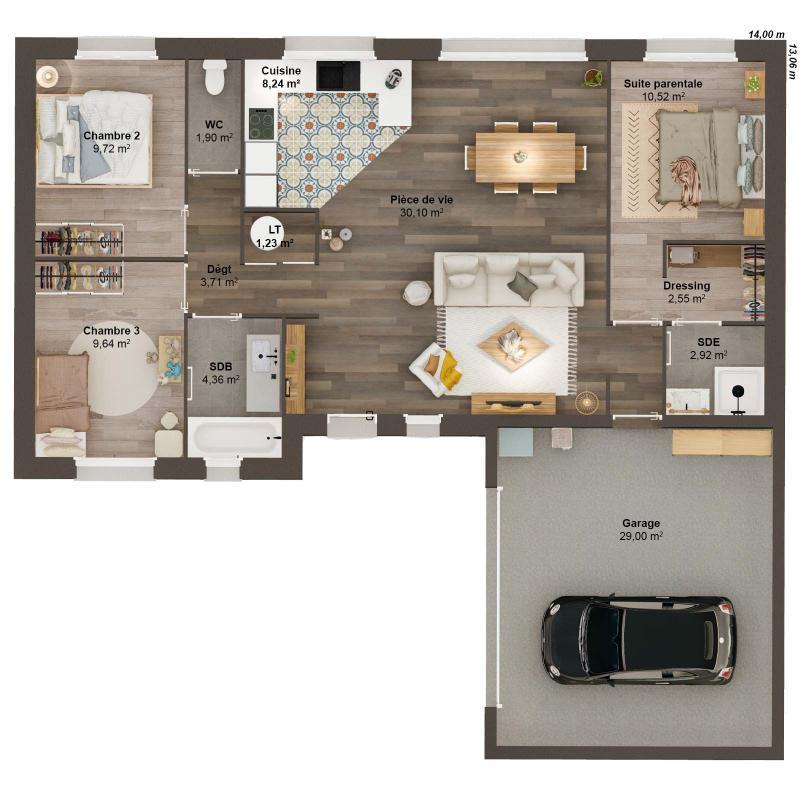 Maison - 87 m² - 5 pièces