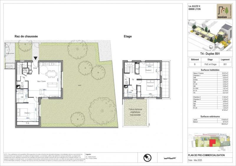 Maison de ville - 91 m² - 5 pièces
