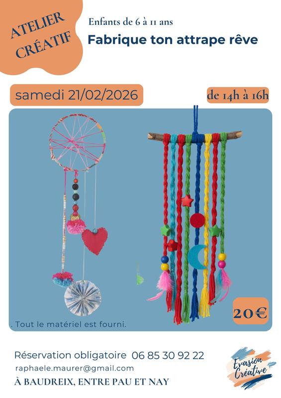 Atelier créatif "Fabrique ton attrape rêve"