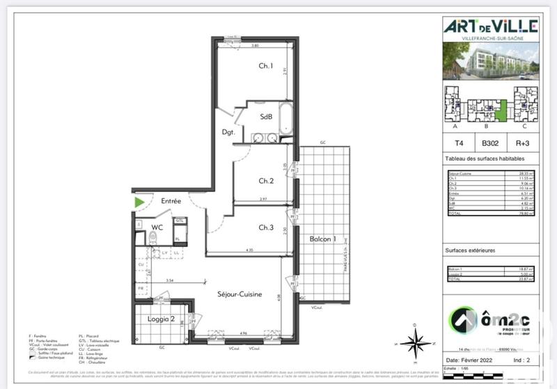 Appartement - 79 m² - 4 pièces