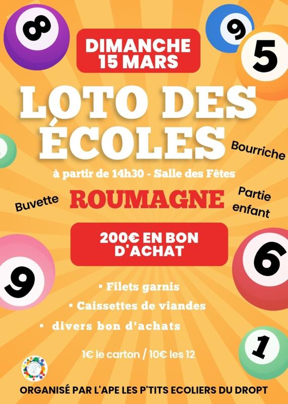 Loto de l'association Ape les P'tits écoliers du Dropt
