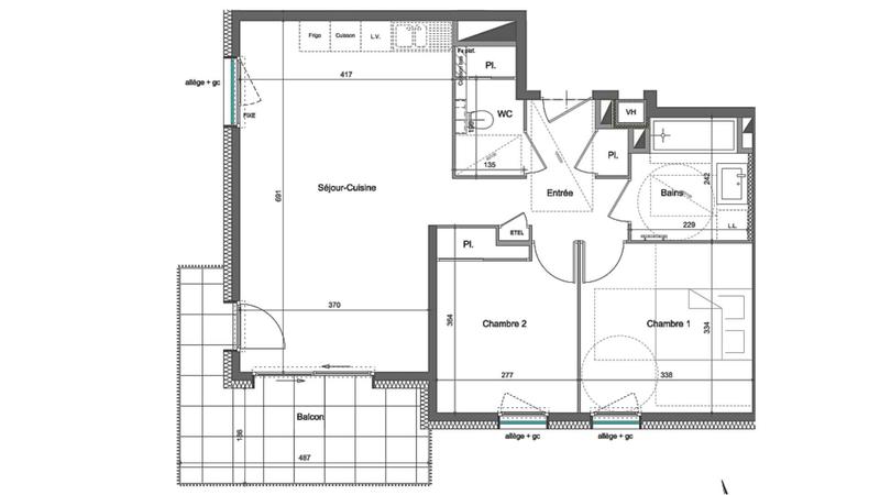 Appartement - 63 m² - 3 pièces