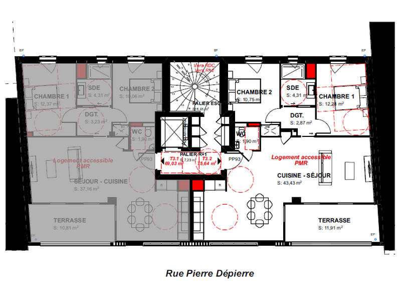 Appartement - 76 m² - 3 pièces