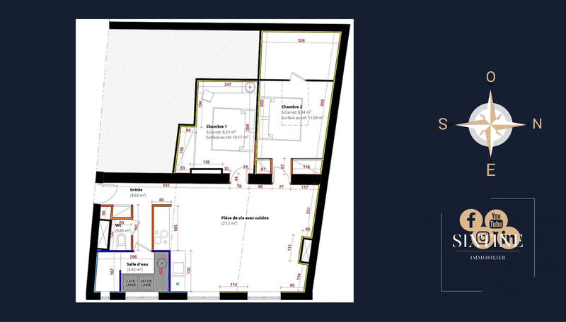 Appartement - 55 m² - 3 pièces
