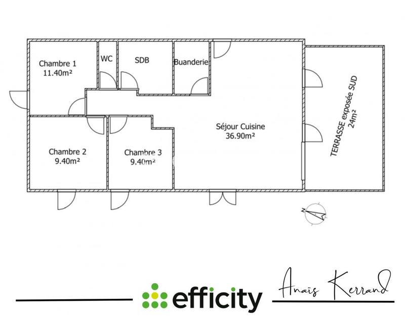 Appartement - 89 m² - 4 pièces