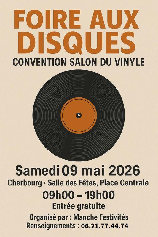 Foire aux disques - convention vinyles Samedi 09 Mai 2026 Cherbourg-en-Cotentin