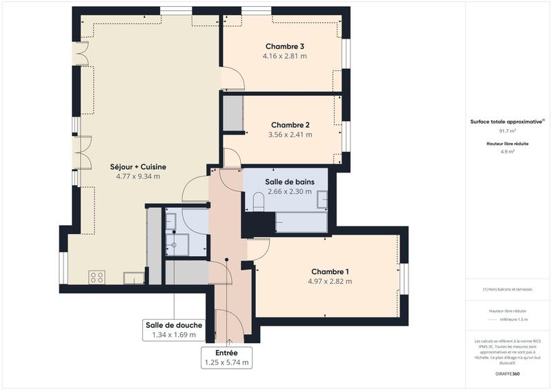 Appartement - 86 m² - 4 pièces