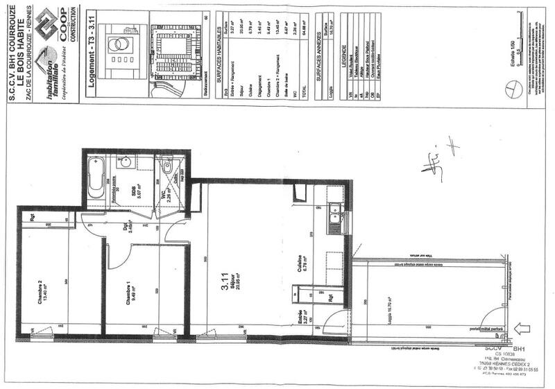 Appartement - 65 m² - 3 pièces