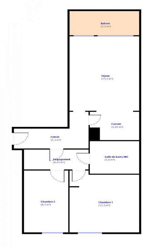 Appartement - 52 m² - 3 pièces