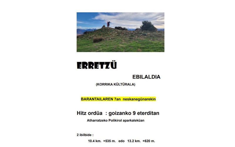 Korrika kültüra : randonnée Erretzü