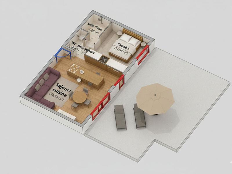 Appartement - 51 m² - 2 pièces