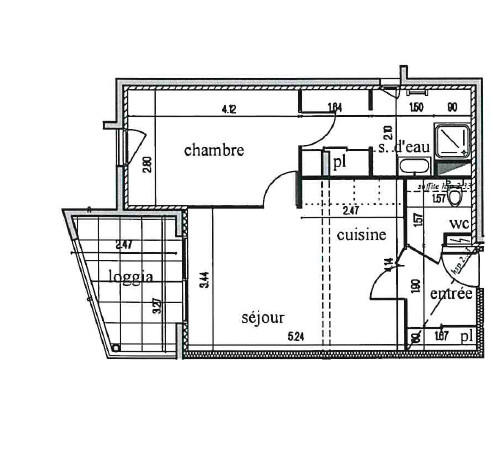 Appartement - 45 m² - 2 pièces