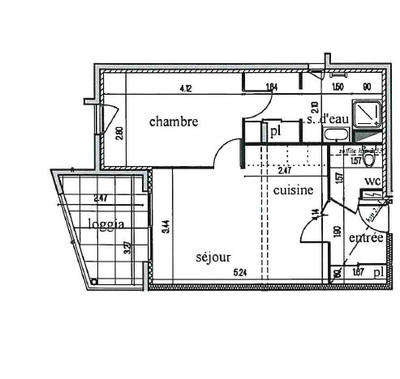 Appartement - 45 m² - 2 pièces