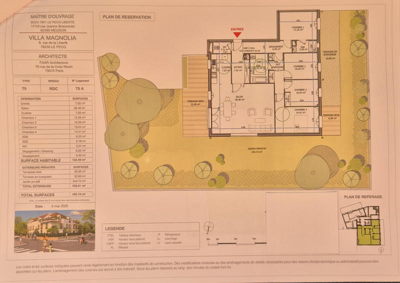 Appartement - 122 m² - 5 pièces