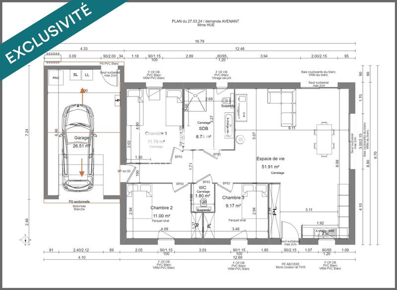 Maison - 98 m² - 4 pièces