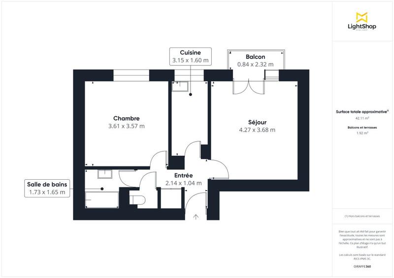 Appartement - 43 m² - 2 pièces