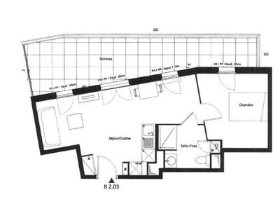 Appartement - 42 m² - 2 pièces