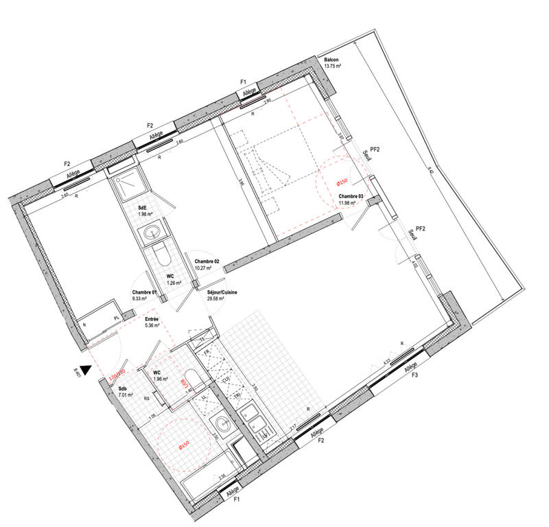 Appartement - 79 m² - 4 pièces
