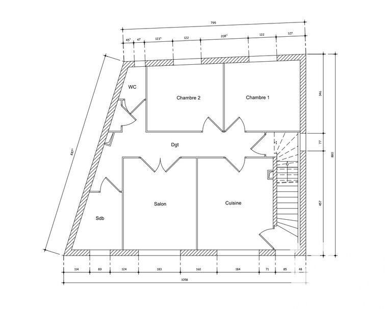 Maison - 70 m² - 3 pièces