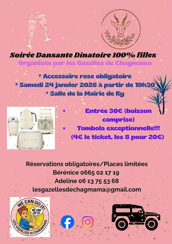 Soirée Dansante Dinatoire 100% filles